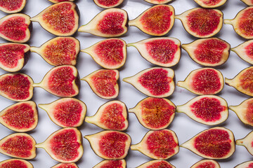 Tasty figs background. Top view.