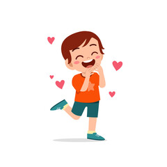 cute little kid boy feeling loved expression gesture