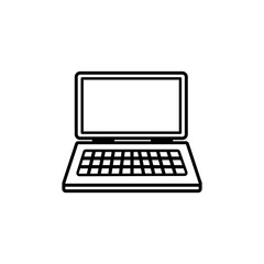 laptop isolated on white background. Vector illustration in flat cartoon design. Use for banner, poster, app, graphic.
