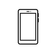 Telephone icon on white background. Vector illustration in flat cartoon design cellphone. Design for webpage, banner, poster, app, graphic. 