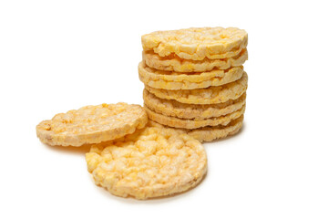 Rice wafer isolated on white background.