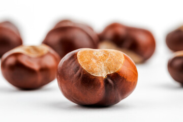 chestnuts on a white isolated background