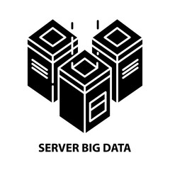 server big data icon, black vector sign with editable strokes, concept illustration