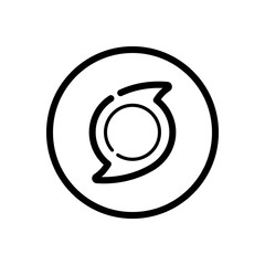 Hurricane. Category one. Outline icon in a circle. Weather vector illustration