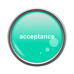 turquoise button with the word accept