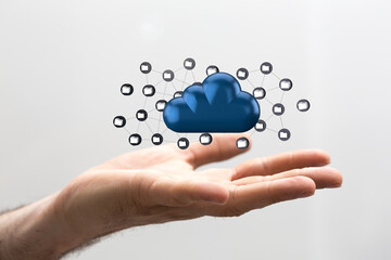 Cloud technology. Integrated digital web concept background