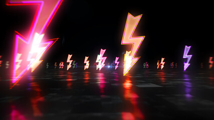 Energy lightning symbol abstract 3d illustration