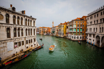 traffic at the famous Canale Grande in Venice, Italy

