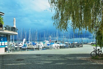 Germany-view on the port near ferry port in town Constance on Lake Constance