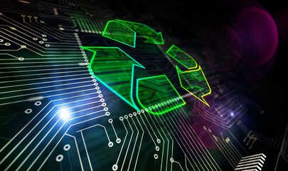 Recycling electro-waste symbol 3d illustration