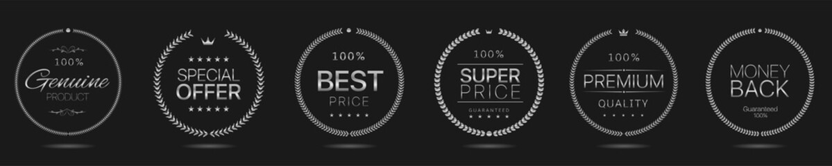 Fototapeta premium Silver wreath icons