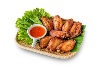 Fried chicken wings with curry sauce