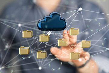 Cloud computing concept.Abstract cloud connection technology background.