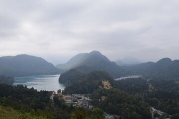 Beautiful lake in Neuschwanstein castle Bavaria Munich Germany 