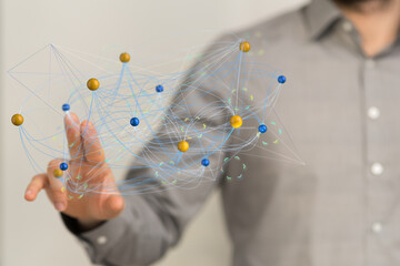 digital Business people silhouettes network team