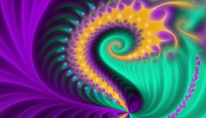 Abstract fractal neon psychedelic background.