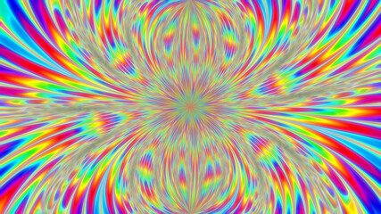 Abstract neon blurry patterned symmetrical background.