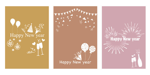 New year festive frame illustration. new year concept vectors. ニューイヤーイラスト、新年イラスト