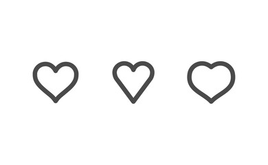 Heart vector icons collection. Linear hearts set. Valentine's day and love symbols.