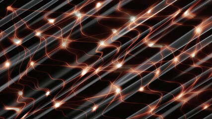 Warped  internet connectivity communication in the cloud abstract illustration in red and black