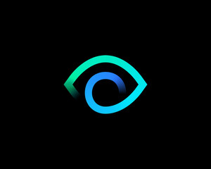 Abstract colorful eye sight logo design vector template.Creative ophthalmology vision spy logotype sign icon in minimalistic style.