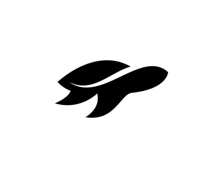 Turtle vector design logo template. Monochrome reptile, wildlife sign icon symbol logotype in minimalistic style