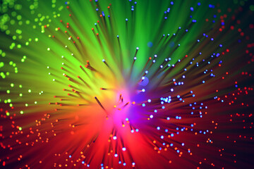 Multicolored, colored glowing sticks in close-up