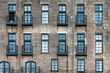 Brick building facade