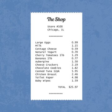 Generic household expenses receipt