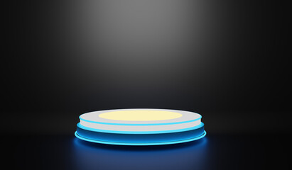 3D lighting stand box  Stage Podium for background