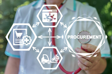 Medical pharmaceutical concept of procurement management.