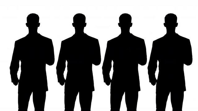 silhouette businessman running