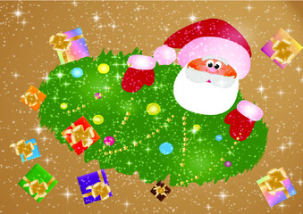 christmas card with santa claus