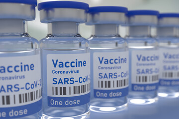 Vials with new Coronacirus vaccine