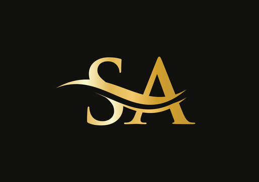 SA Letter Logo Design for business and company identity. Creative SA letter with luxury concept. Water Wave SA Logo Vector. 