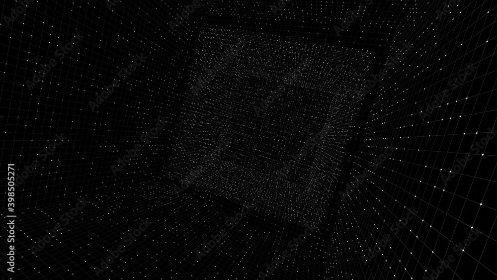 Aufkleber 3d rendering wifram cube luminous box