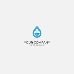 blue and gas water labs logo simple and modern