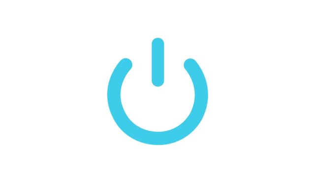 Power button Flat Animated Icon. 4k Animated Digital Currency Icon to Improve Your Project and Explainer Video