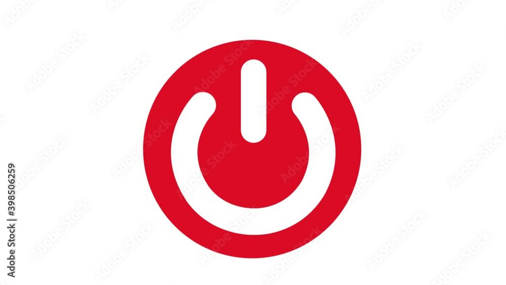 Poster Power Button Animated Icon. 4k Animated Artificial Intelligence Icon to Improve Project and Explainer Video