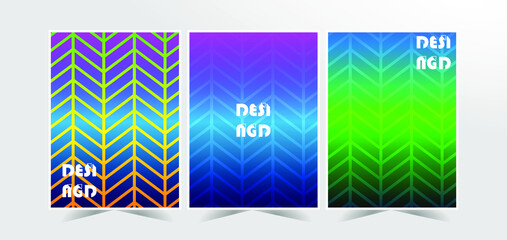 Bright colorful creative covers, templates, posters, placards, brochures, banners, flyers and etc. Striped geometric halftone backgrounds with gradient. Digital vibrant tredny design.