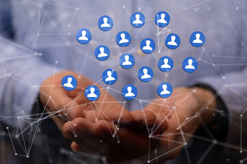 Digital technology background. Network connection dots and lines.