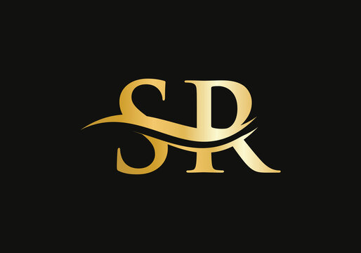 Letter SR Logo Design with water wave concept. SR letter logo design