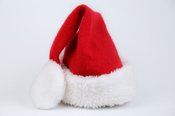 Obraz na płótnie Canvas Santa Claus hat against white background