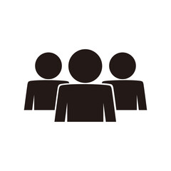 People Icon Isolated on Black and White Vector