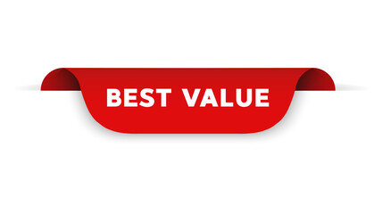 Modern red banner best value sign