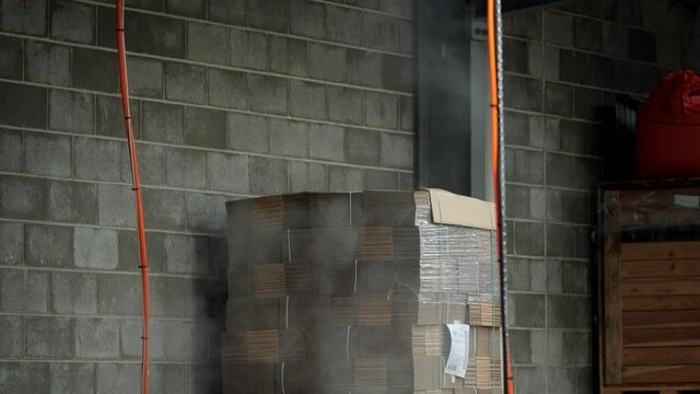 Following steaming barrel upwards towards roof