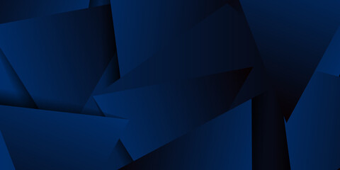 Obraz premium Modern 3d dark blue triangle abstract background. Technology banner with futuristic corporate concept