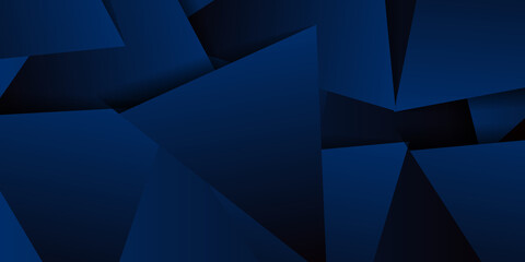 Obraz premium Black blue abstract triangle 3d background overlap triangle geometric shapes