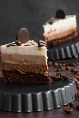 Slices of coffee cake, traditional homemade baking temes
