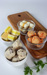 Bakso seafood or seafood meatball, various stuffing for suki-suki, tomyam and shabu shabu menu.
